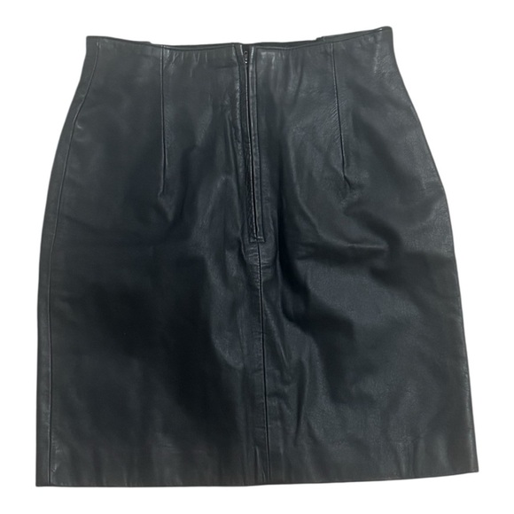 CHIA Leather & Lace Pencil Mini Skirt Black Size 8 6 Pencil Party Sexy Festival - Picture 2 of 6